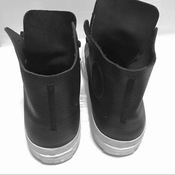 Converse Prime Hi Top Black Leather Sneakers - Picture 14 of 15